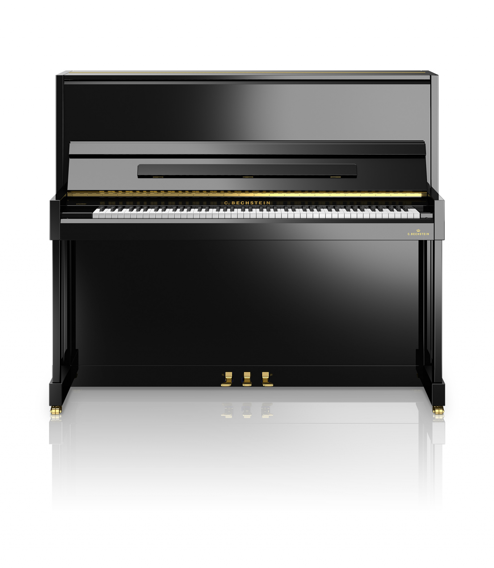 C. Bechstein Academy A6 schwarz poliert messing 126cm Klavier
